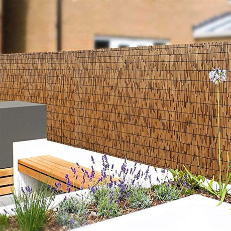 Outdoor Bamboo Fencing Roll,Reed Screening,Patio Privacy Fences Screen,Light Filtering Screens Fence,Home Decoration Fencing Covering Privacy,for Garden/Balcony (Size : 90x500cm/3x16.4ft) Flxsxq