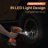 Cordless Impact Wrench, 665Ft-Ibs (900N.m) 1/2" Electric Impact Wrench, 21V Power Impact Drill with 2x 4.0Ah Battery, 6 Sockets, 8 Drill, 6 Screws, Impact Gun Variable Speeds for Car/Truck/Mower Protmex