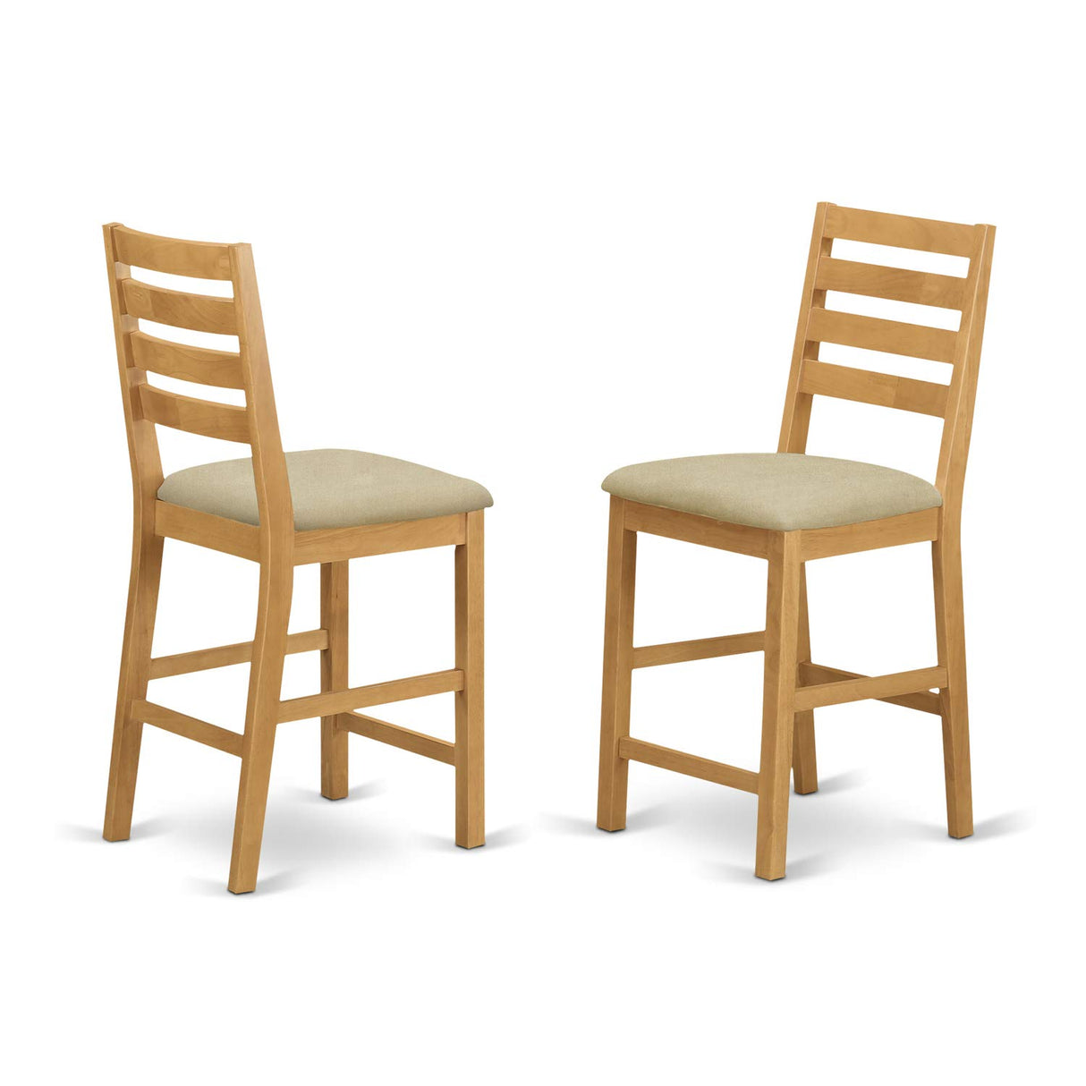 East West Furniture CAFE5-OAK-C Capri 5 Piece Counter Height Pub Set Includes a Square Table and 4 Linen Fabric Dining Room Chairs, 42x42 Inch, Oak East West Furniture