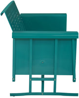 Crosley Furniture CO1023-TU Bates Retro Metal Outdoor Sofa Glider, Turquoise Gloss Crosley Furniture