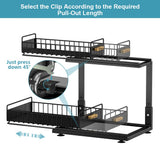 Under Sink Organizer Kitchen, 2 Tier Under Sink Organizers and Storage, Pull out Cabinet Organizer Shelf, Metal Drawer for Kitchen Bathroom Pantry Cabinet Closet Organization Rack, Black, 1 Pack HOMEBOSILY