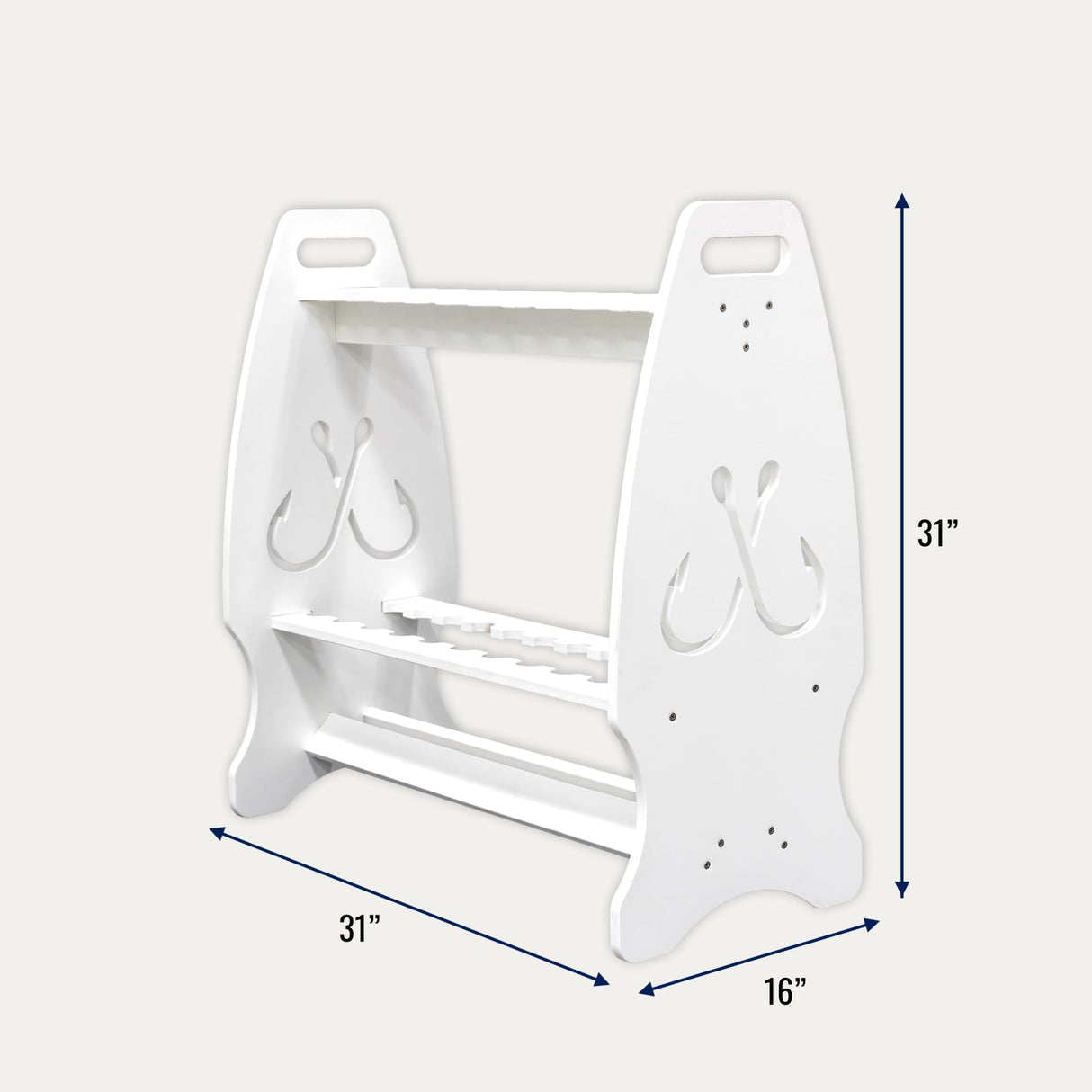 StoreYourBoard Marlin Fishing Pole Rack, Holds 24 Fishing Rods and Reels, Weather-resistant, Garage & Outdoor Fishing Rod Holder StoreYourBoard