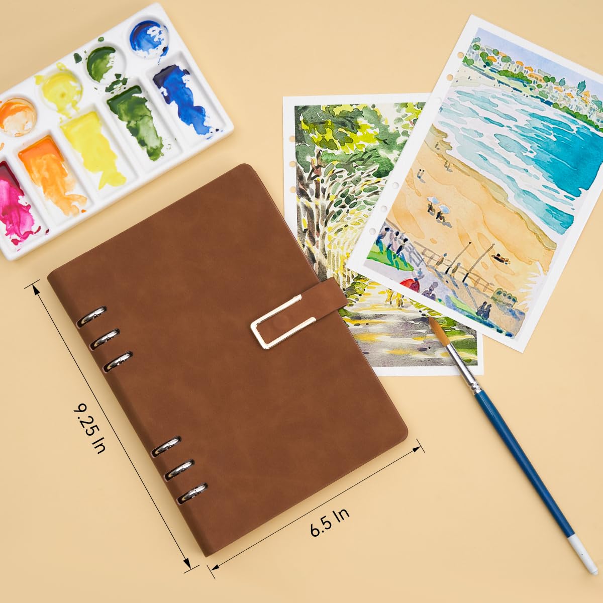 Lightwish Watercolor Sketchbook,100% Cotton Acid Free Watercolor Journal,300gsm/140lb Cold Press Watercolor Paper for Artists,Adults,Students,20 Sheets,9.25 * 6.3 Inches LIGHTWISH