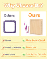 Coopay Weaving Loom Kit, Wooden Potholder Loom Kit with 192 Weaving Loops, Step-by-Step Instruction, Art and Crafts for Kids anf Adults, Ideal Gift Coopay