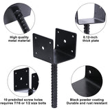 XYADX Concrete Fence Post Base 4x4 inches 4 Pack, Fence Post Anchor Holder Pergola Brackets XYADX