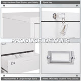 Yizosh 4 Drawer White File Cabinet with Lock, Filing Cabinet for Home Office, Metal Locking Office File Storage Cabinet with Drawers, Lateral Filing Cabinet Organizer for Letter/Legal/F4/A4 Yizosh