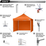 ABCCANOPY Easy Pop Up Canopy Tent with Sidewalls 10x10 Commercial -Series, Orange ABCCANOPY
