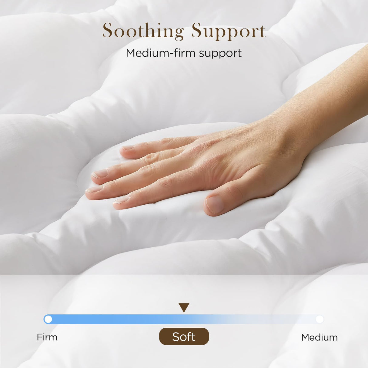 Decroom 3 Inch Memory Foam Mattress Topper Full Size for Back Pain Relief, Soft Fluffy Supportive Bed Mattress Pad, Filled with Breathable & Soft Memory Foam Pillow Topper, 75x54x3 Inch Decroom