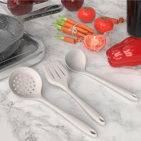 Silicone Cooking Utensils Set - 446°F Heat Resistant Kitchen Utensils,Turner Tongs,Spatula,Spoon,Brush,Whisk,Kitchen Utensil Gadgets Tools Set for Nonstick Cookware,Dishwasher Safe (BPA Free) AOTHOD