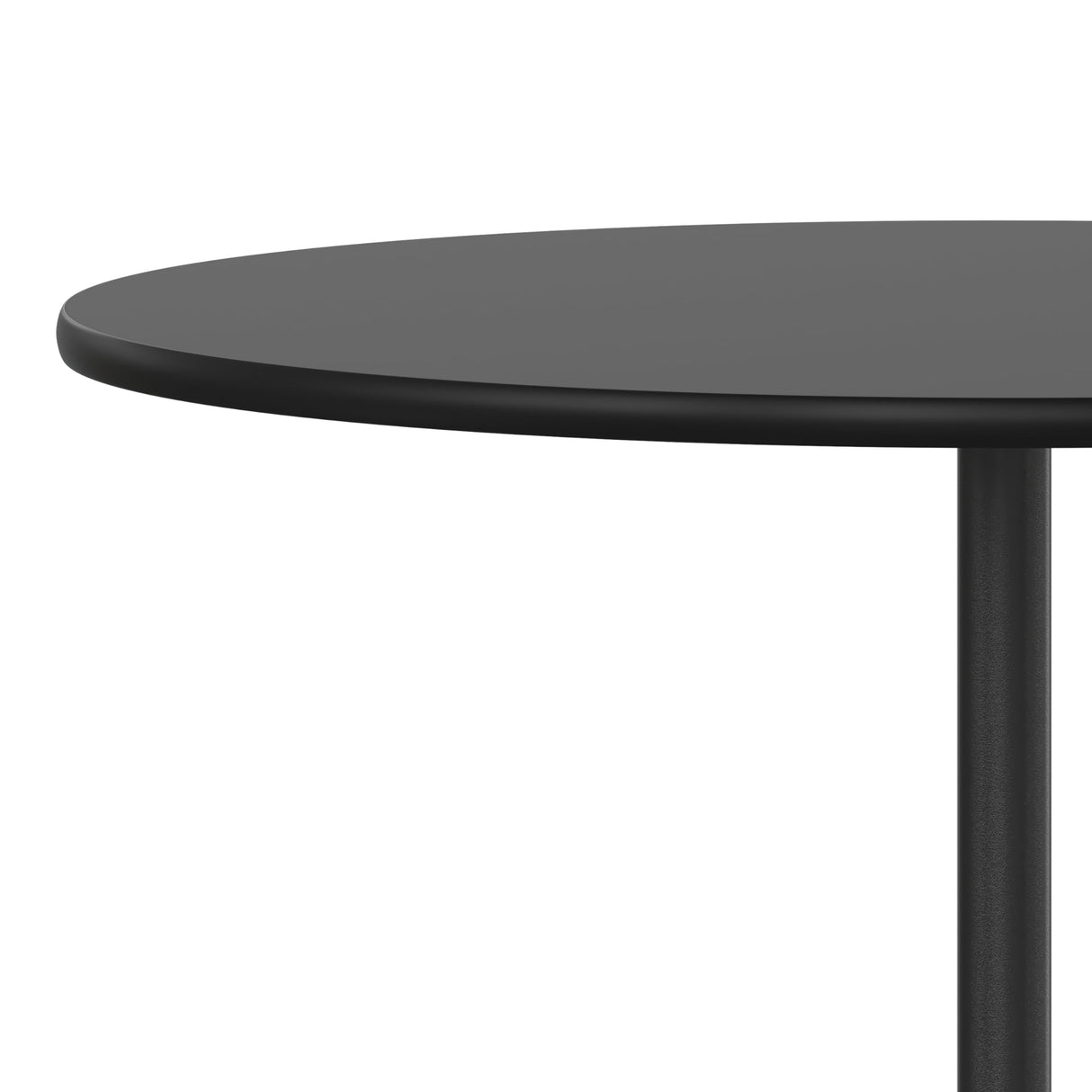 Flash Furniture Lars Black 30'' Round Wood Cocktail Table with 30'' and 42'' Columns Flash Furniture