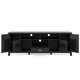 SIMPLIHOME Burlington SOLID WOOD 72 Inch Wide Transitional TV Media Stand in Black for TVs up to 80 Inches, For the Living Room and Entertainment Center SIMPLIHOME