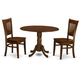 East West Furniture DLVA3-ESP-W Dublin 3 Piece Dinette Set for Small Spaces Contains a Round Table with Dropleaf and 2 Dining Room Chairs, 42x42 Inch East West Furniture