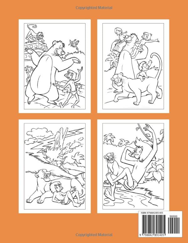 Ṫhe Jųnģle Ḃoȯk Coloring Book: Great Coloring Book With Jumbo Giant Coloring Images To Relax And Boost Creativity For Kids WoodArtSupply
