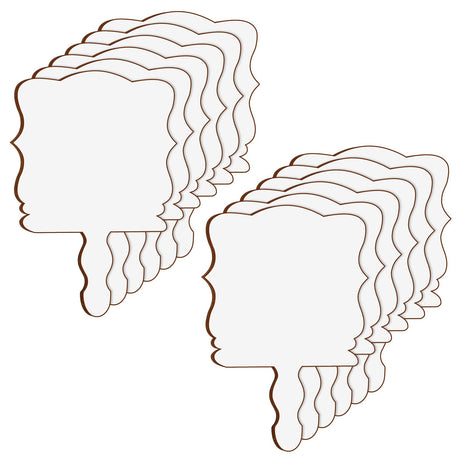 Anglechic 12 Pcs Christmas DIY Sublimation Blanks Paddle Fan 2024 Hand Fans Wood Photo Frame for Wedding Class School Sports Competitions Xmas Party Memorial Anglechic