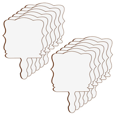 Anglechic 12 Pcs Christmas DIY Sublimation Blanks Paddle Fan 2024 Hand Fans Wood Photo Frame for Wedding Class School Sports Competitions Xmas Party Memorial