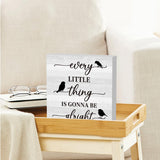 Every Little Thing is Gonna Be Alright Sign,Three Little Birds Sign Gift, Positive Daily Remider Gift for Kids Classroom Farmhouse Home Office Desk Decor Accessories 5 X 5 Inches Zopedia