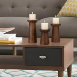 Pillar Candle Holders Set of 3， Wooden Candle Holders， Decorative Wood Candlestick Holders for Living Room, Table Centerpiece for Wedding, Christmas, Party, Home - 6", 8", 10" CEDARLUX