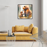 Stalente Diamond Painting Kits for Adults, 5D DIY Diamond Art Kits for Beginners Round Full Drill Diamond Painting for Home Wall Decoration Gift 12×12inch, Brown Bear Stalente