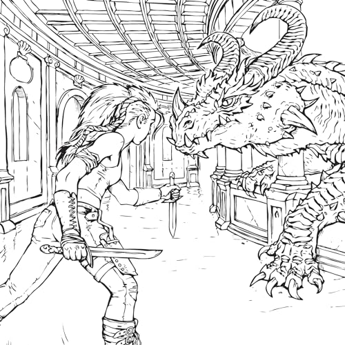 Dragon Riders: A Fantasy Coloring Book (Dover Adult Coloring Books) WoodArtSupply