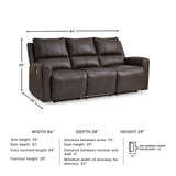 Signature Design by Ashley Boxmere Modern Leather Match Power Reclining Sofa with USB Ports, Dark Brown Signature Design by Ashley