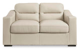 Signature Design by Ashley Treasure Trove Contemporary Leather Match Loveseat, Beige Signature Design by Ashley