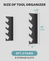 JivaJot Garage Tool Organizer Wall Mount, Shed Yard Organization Racks for Walls, Horizontal Tool Racks, Shovels and Rakes, 2FT JivaJot