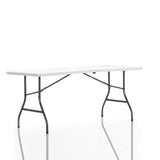 COSCO Fold-in-Half Banquet Table w/Handle, 6ft, White Cosco