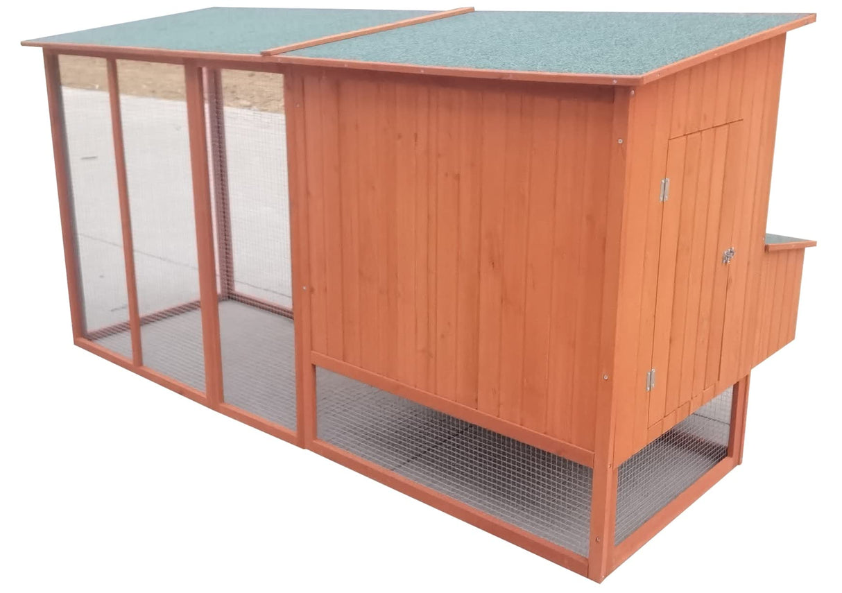 Omitree 87" Wood Chicken Coop Backyard Hen House 4-6 Chickens 3 Nesting Box & Run New Omitree
