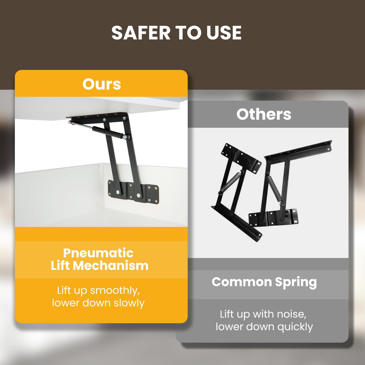 Tangkula White Lift Top Coffee Table, Wood Lift Tabletop Living Room Center Table w/Hidden Storage Compartment, Side Open Shelves & Single Door Cabinet, Modern Cocktail Tea Table for Home Office Tangkula