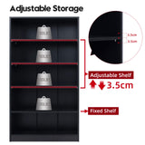 Sunon Wood Bookcase 5-Shelf Freestanding Display Wooden Bookshelf for Home Office School (11.6'' D*33'' W*59.8'' H,Black) Sunon