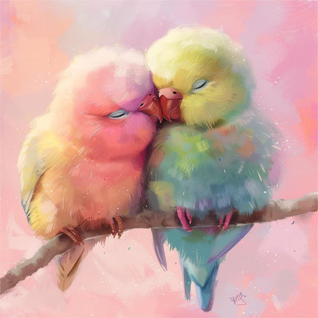 Milila 5D Diamond Painting Kits for Adults Full Drill Love Birds Diamond Art Kits Diamond Dots Beginners Craft Kits for Home Wall Decor Gifts 15.7x15.7inch(Love Birds) Milila