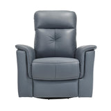 Lexicon Swivel Glider Recliner Chair, Comfy Nursery Glider, Top Grain Leather Match Recliner, Manual Reclining Chair for Living Room/Office/Apartment, Blue Gray Lexicon