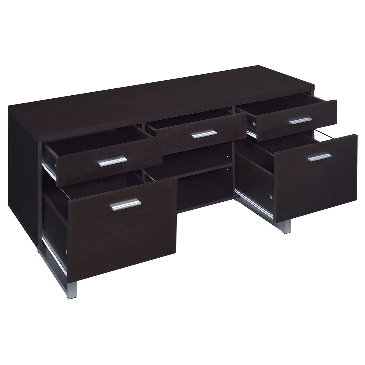 Coaster Home Furnishings Lawtey 5-Drawer Credenza with Adjustable Shelf Cappuccino Coaster Home Furnishings