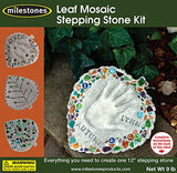 Midwest Products Milestones Decorative Mosaic Leaf Stepping Stone Kit for Flower Beds, Gardens, and Walkways - 901-11455 Midwest Products