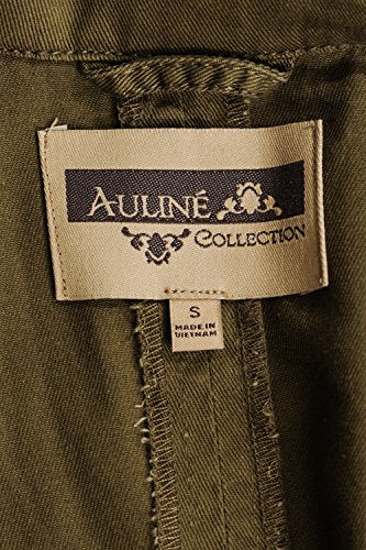 Auliné Collection Women's Premium Vintage Wash Lightweight Military Fashion Twill Hoodie Jacket Olive S Auliné Collection