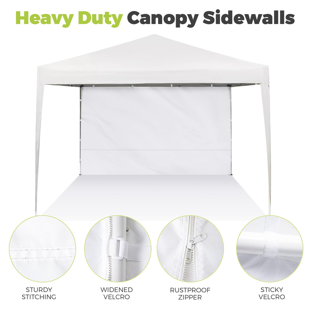 Instant Canopy Sidewalls for 10x10 Pop Up Canopy Tent, 300D Waterproof Material for Outdoor Events, Vendor Booths, and Privacy (Sidewalls Only, Canopy Not Included) (3 PCS) FLAGLY