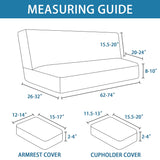 H.VERSAILTEX 4 Pieces Stretch Futon Covers Sofa Bed Slipcover with Removable Armrests and Cupholders Covers Furniture Protector High Spandex Small Checks Jacquard Fabric, Black H.VERSAILTEX