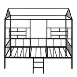 Harper & Bright Designs Metal Twin Size House Loft Bed for Kids, Low Loft Bed with Roof and Ladder, Junoir Loft Bed Twin for Girls Boys,Playhouse Bed Frame, Black Harper & Bright Designs