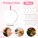 SAVITA 25pcs Sublimation Blank Pendants, 2.83inch MDF Personalized Sublimation Pendant Round Blank Discs Halloween Christmas Ornaments DIY Creation Supplies SAVITA