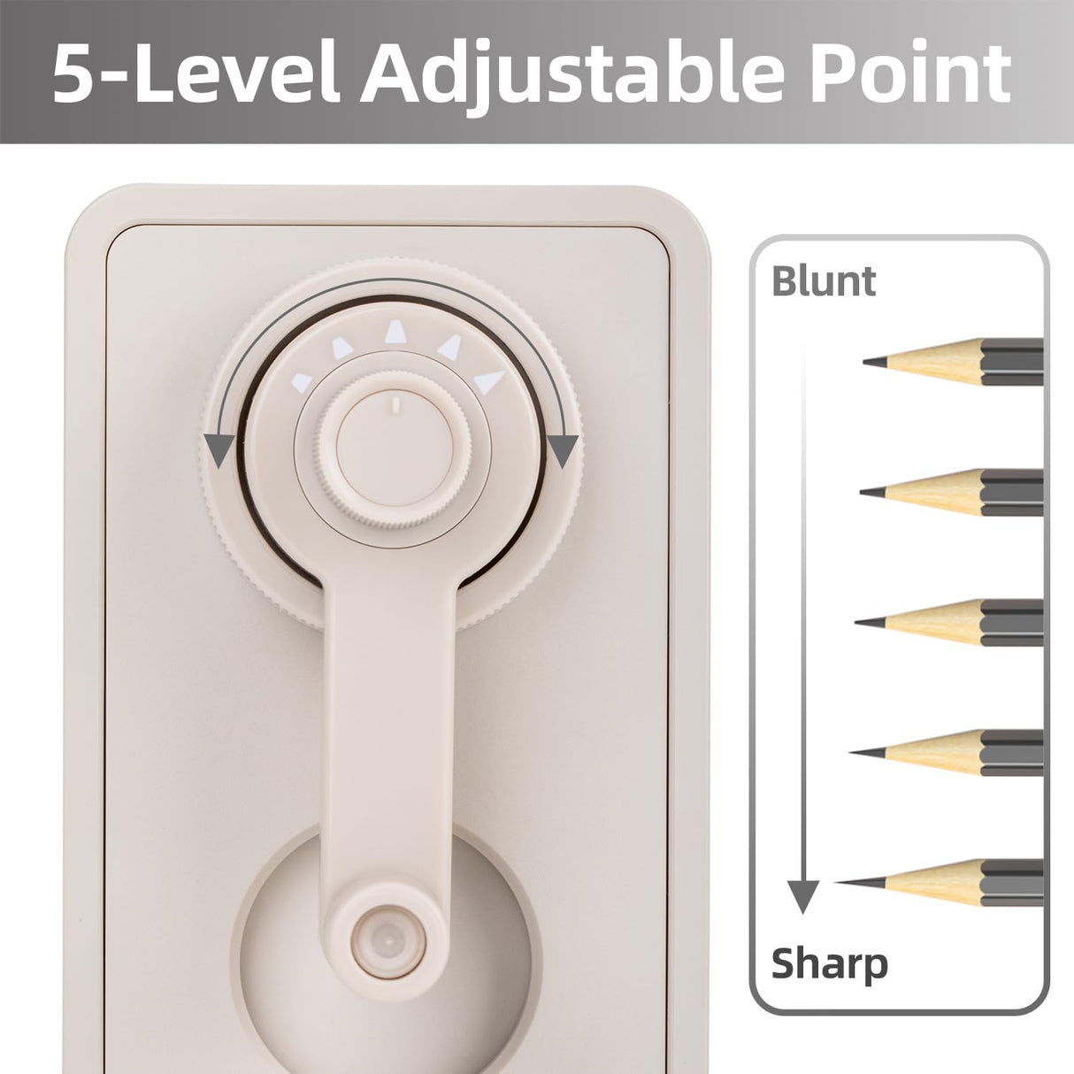 Deli Manual Pencil Sharpener - Auto-in Hand Crank with Adjustable Point for Colored Pencils, Kids, Students, Classroom, Home and Office, Gray deli