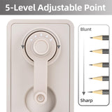 Deli Manual Pencil Sharpener - Auto-in Hand Crank with Adjustable Point for Colored Pencils, Kids, Students, Classroom, Home and Office, Gray deli