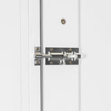 Hlcodca French Style Queen Size Murphy Bed with LED Lights & Storage Shelves - Wall Bed with Bookshelves, Drawers and Desk Space (White2) Hlcodca