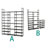 Piggy-G 9 Tiers Shoes Rack for Entryway, Shoe Organizer with Hook Rack, Shoe Storage Shelf Organizer Stackable Long Shoe Shelf for Hallway Entryway, Closet, Garage, Bedroom, Cloakroom Piggy-G