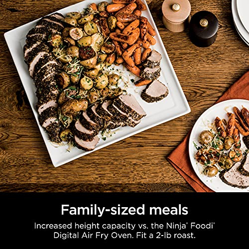 Ninja, Toaster Oven, Air Fryer, Thermometer, Toaster Oven Air Fryer Combo, Stainless Steel, Quick meals, Fries, Frozen Food, Air Fry, Dehydrate, Reheat, 13-in-1,Less Oil, Flip Away Oven, Foodi, SP351 Ninja