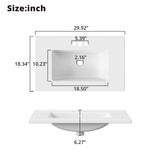 IRONCK 30" Bathroom Vanity with Sink, Farmhouse Bathroom Sink Cabinet with Flip Drawer & Sliding Barn Door, Freestanding Bathroom Vanities with Metal Handles, Paper Towel Holder,White IRONCK