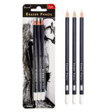 Brusarth 3pc Eraser Set - Fine Detail Eraser for Sketching, Charcoal Drawings & Colored Pencils Brusarth