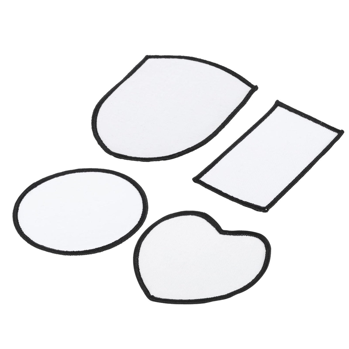 MECCANIXITY 8pcs Sublimation Patch Blank, Fabric Iron-on Blank Heat Transfer Repair Patch for DIY Crafts Caps Clothes Shoes Bags Uniforms, White MECCANIXITY