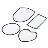 MECCANIXITY 8pcs Sublimation Patch Blank, Fabric Iron-on Blank Heat Transfer Repair Patch for DIY Crafts Caps Clothes Shoes Bags Uniforms, White MECCANIXITY