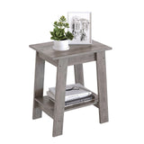 Hipicute Farmhouse End Table with Storage Shelf - Rustic 2-Tier Side Table, Narrow Nightstand & Small Coffee Table for Living Room, Bedroom, Apartment (Grey) Hipicute