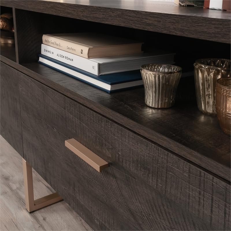 Sauder Walter Heights Engineered Wood Credenza in Blade Walnut - WoodArtSupply